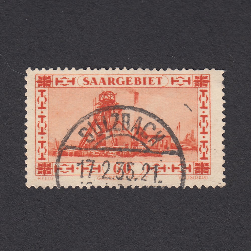 ドイツ（ザール地域） 60C Mi#143 使用済み切手｜SULZBACH 17.2.1935