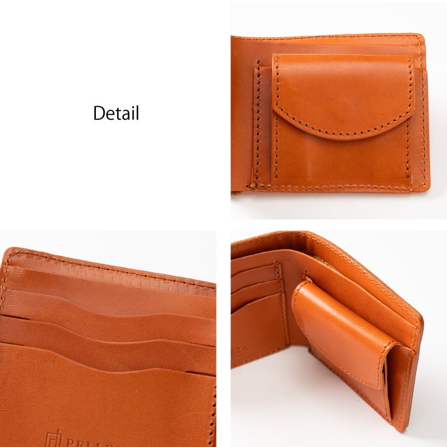 PELLEZA 栃木レザー 二つ折り財布 メンズ レディース ヌメ革 スリム PELLEZA 栃木レザー 二つ折り財布 メンズ レディース ヌメ革 スリム