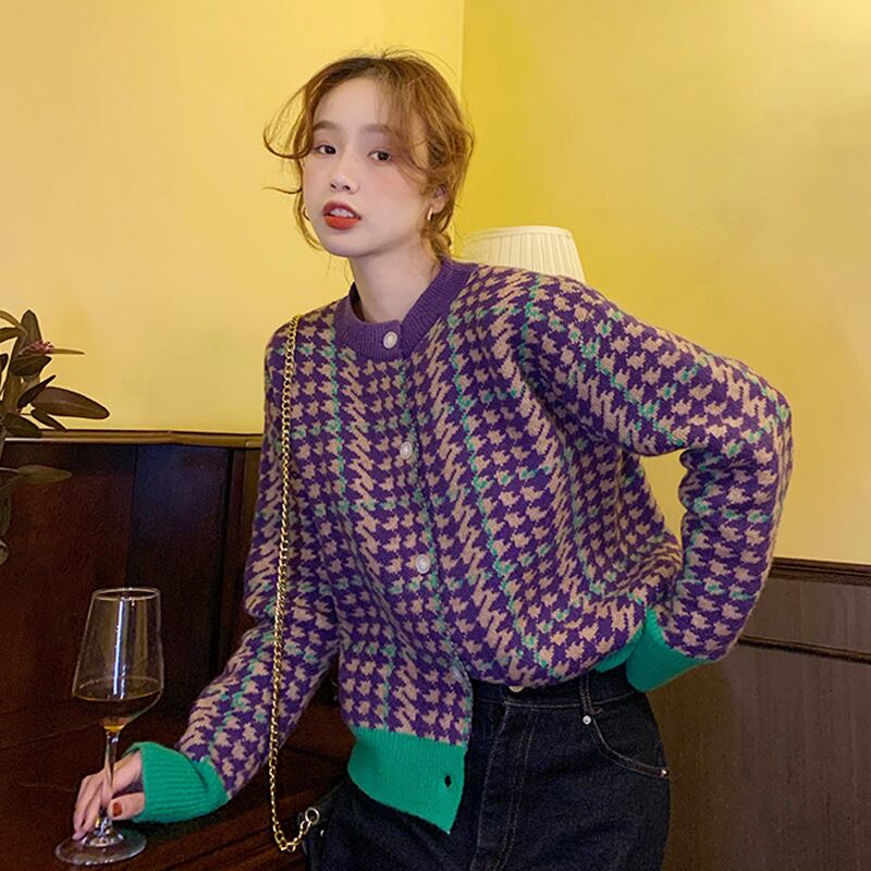 セーター コート スプリングオータムルーズスタンダードニットカーディガン レトロ 春物 秋物 スーパーモール88396719616