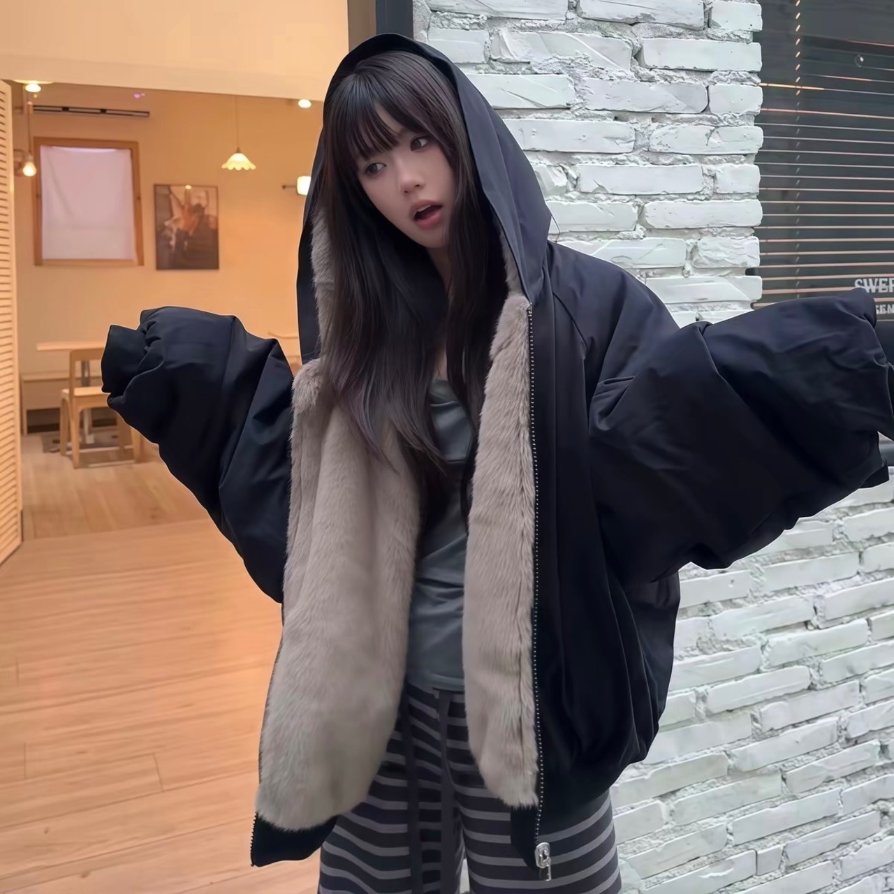 Reversible Faux Fur Jacket