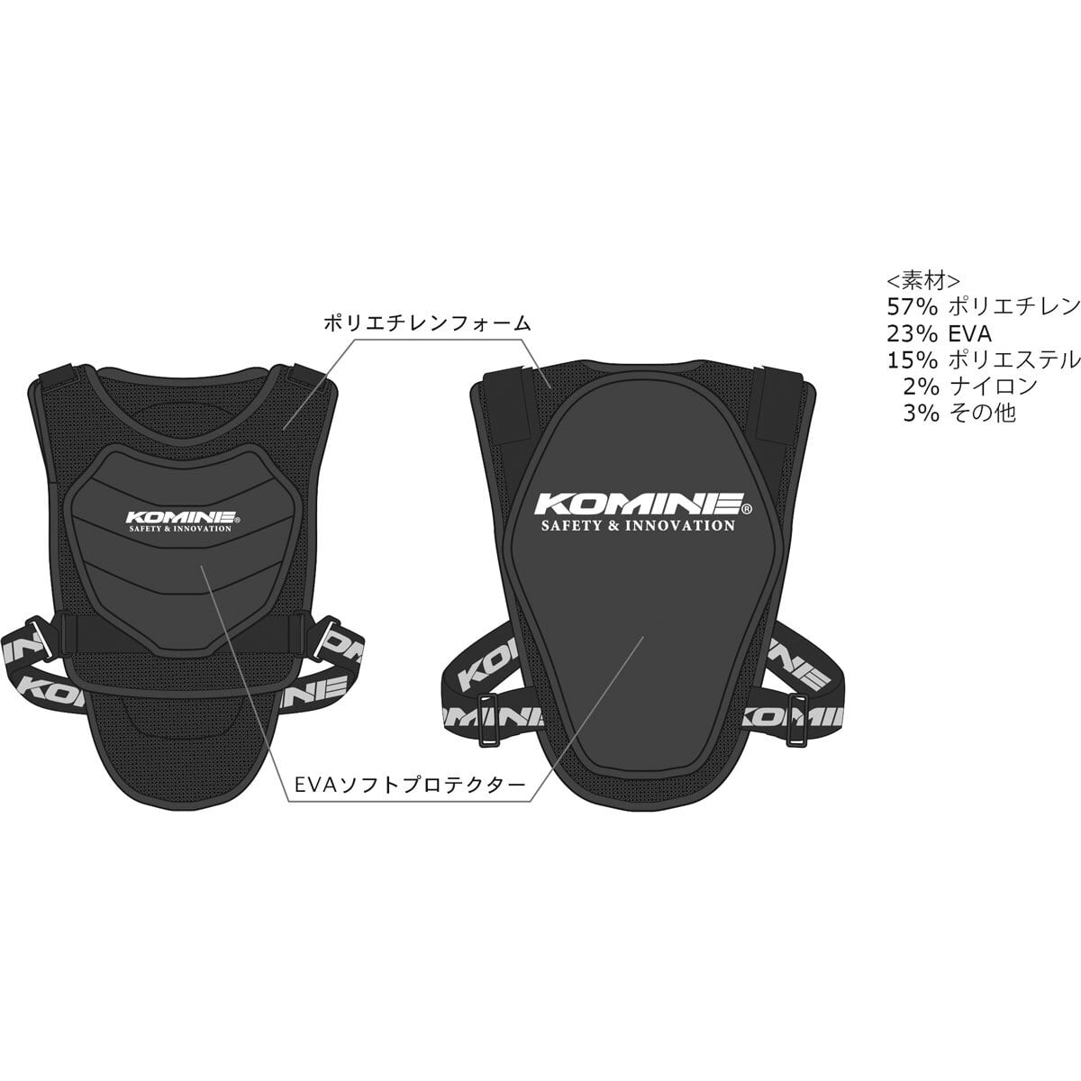 KOMINE プロテクター　キッズ KOMINE プロテクトキッズベスト | サイクルパークトミー