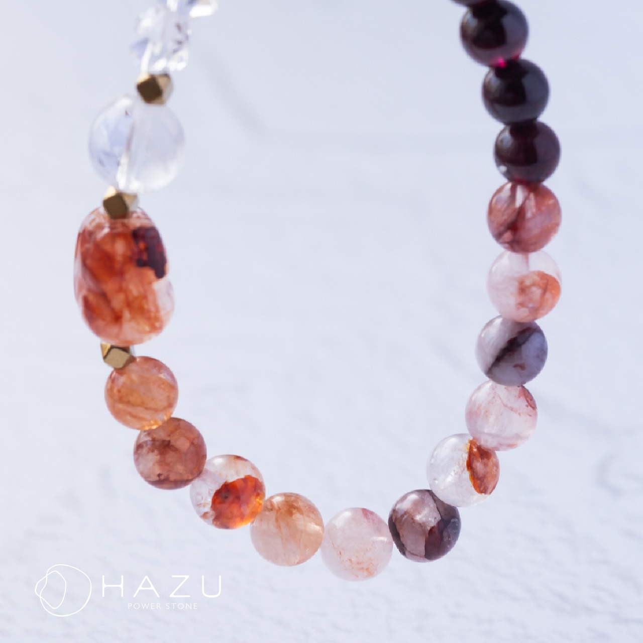 赤いパワーと金運の貔貅ちゃん［ライモナイト貔貅／ライモナイトインクォーツ／ガーネット／水晶／アイリスクオーツ］