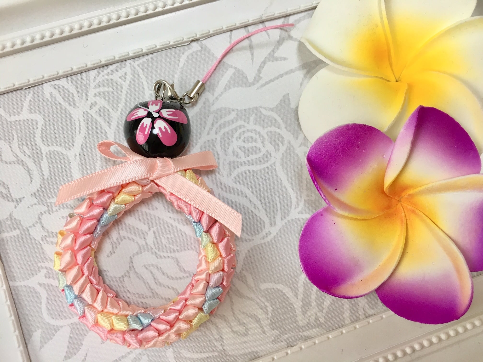 ハワイアンリボンレイ（レシピなし）【レフアペパ ストラップ】キット