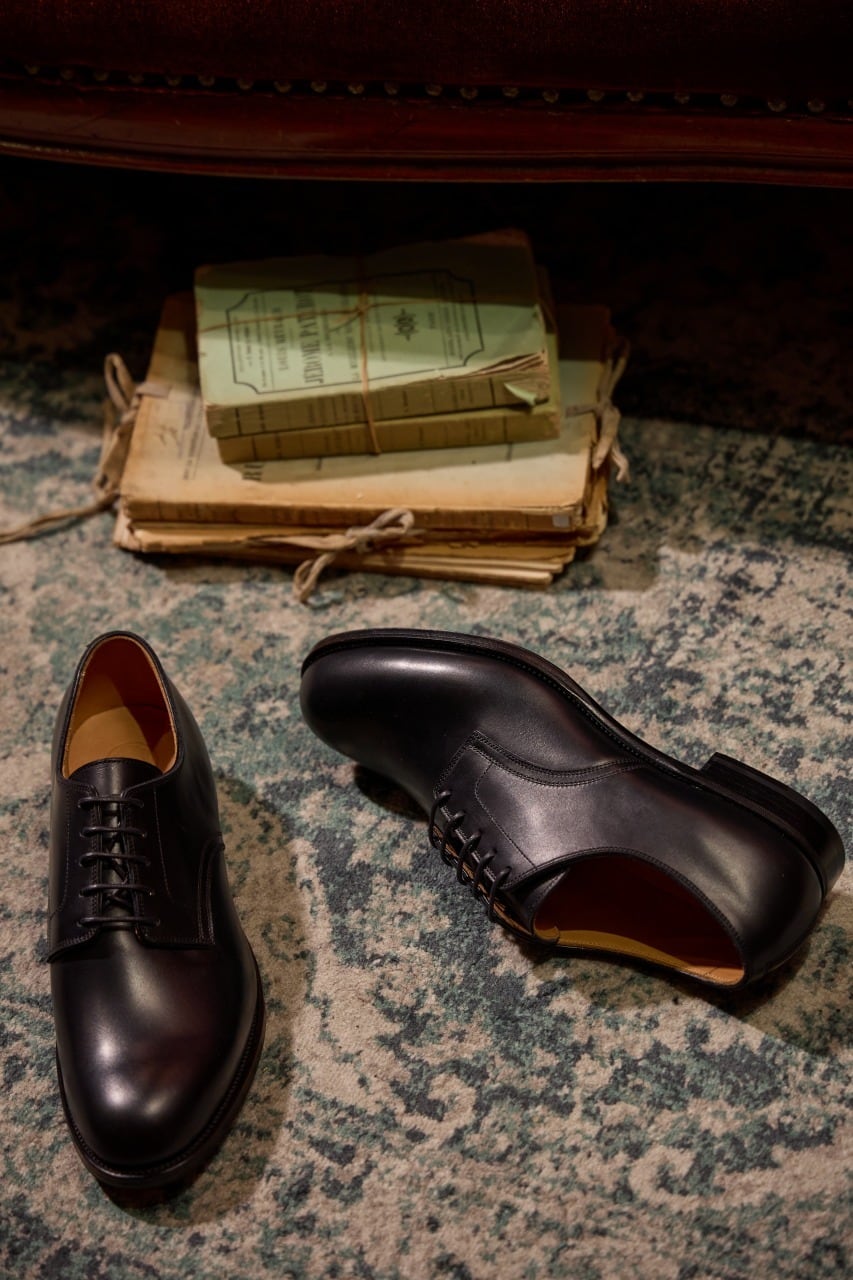 AKAMA-1977- #1 睦月 S/No.61 051 [ Plane toe derby ] BLACK