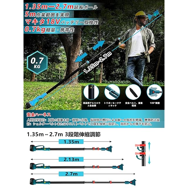 新品】農園セット高枝切りバサミ チェーンソー 電動ハサミ 新品】農園セット高枝切りバサミ チェーンソー 電動ハサミ