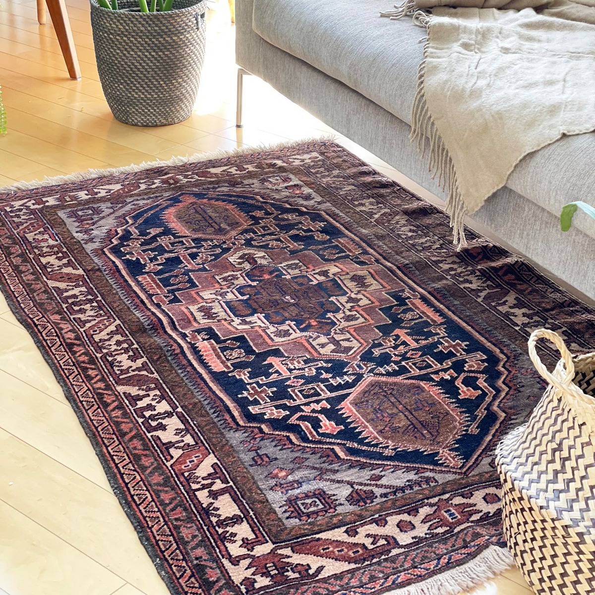ヴィンテージラグ｜ミディアムvintage rug medium * 砂漠のレディLady in the desert 91×146