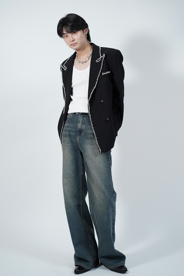 【ALUDE SELECT】luxe line lame badge jacket