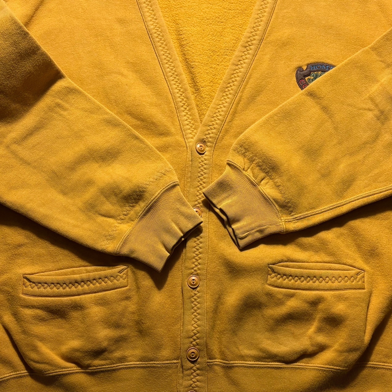 vintage BEST COMPANY mustard color sweat cardigan