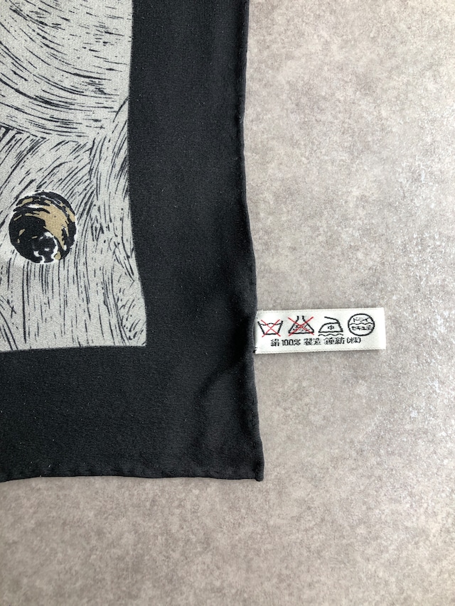 Christian Dior クリスチャン ディオール スカーフ ホワイト×グレー ムーン シルク vintage ヴィンテージ オールド 47xbcu