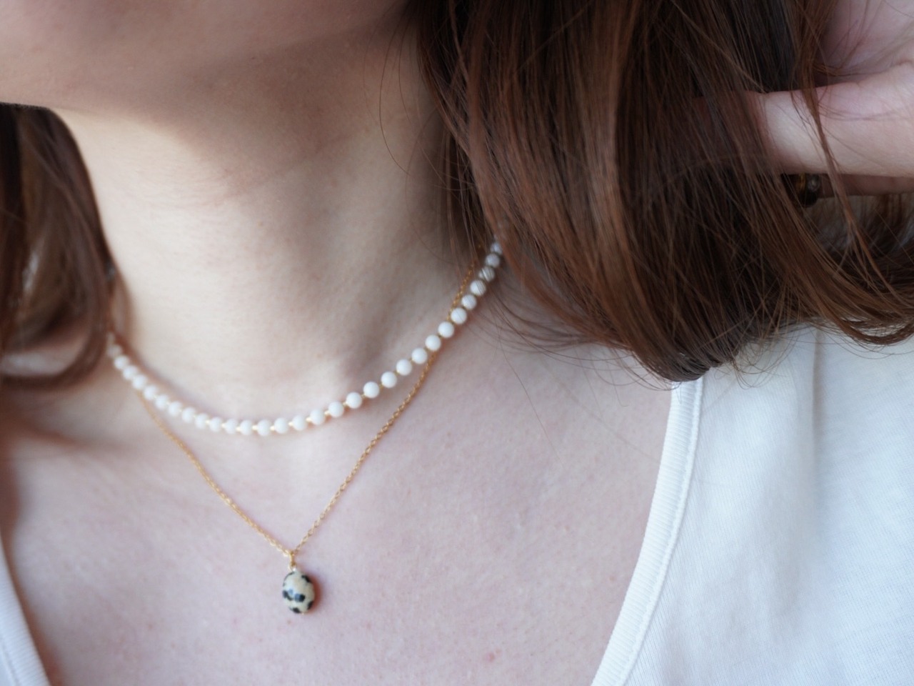 【 WAVE 】white coral necklace