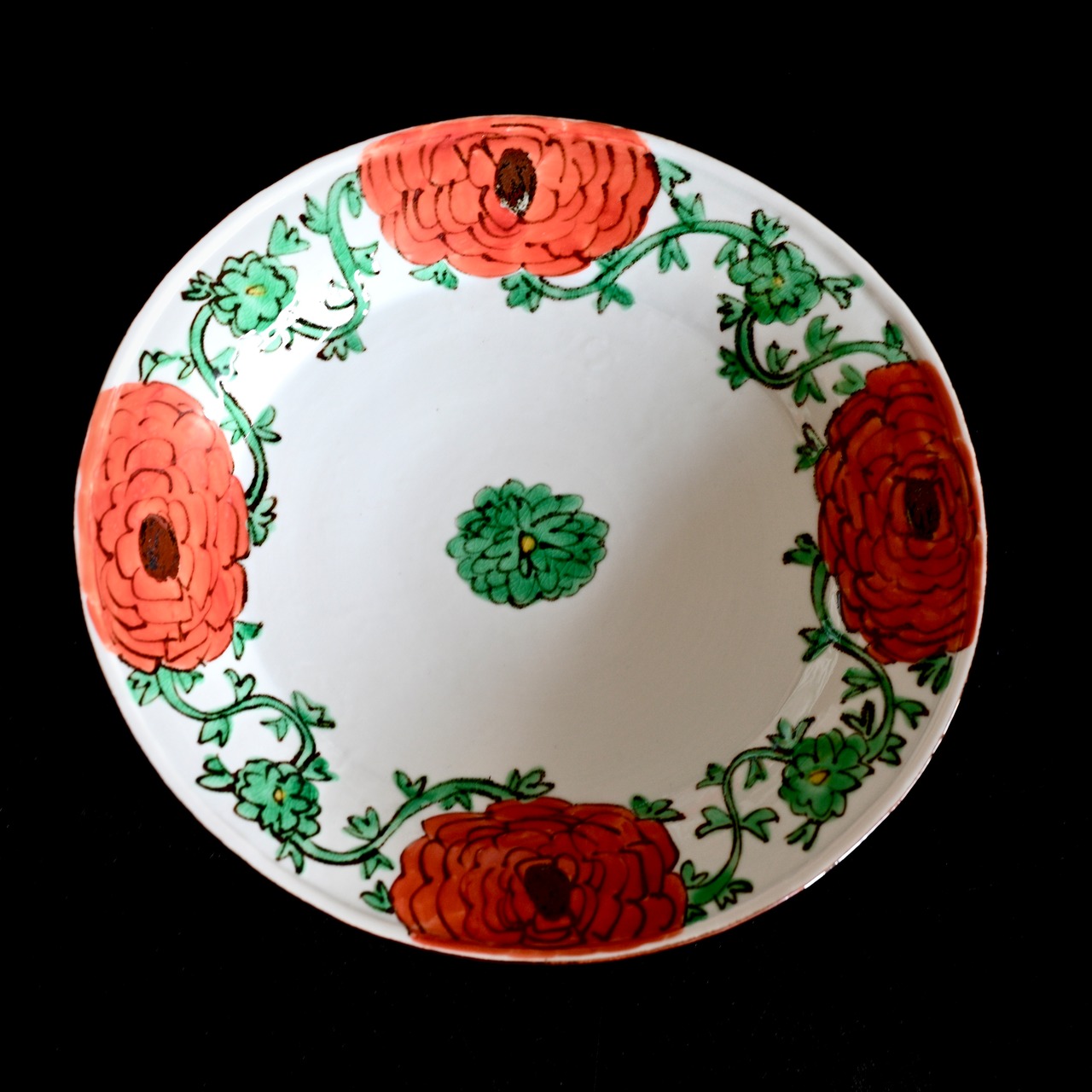 村田菜穂美『楕円リム盛皿 ラナンキュラス 赤』2104130001666/