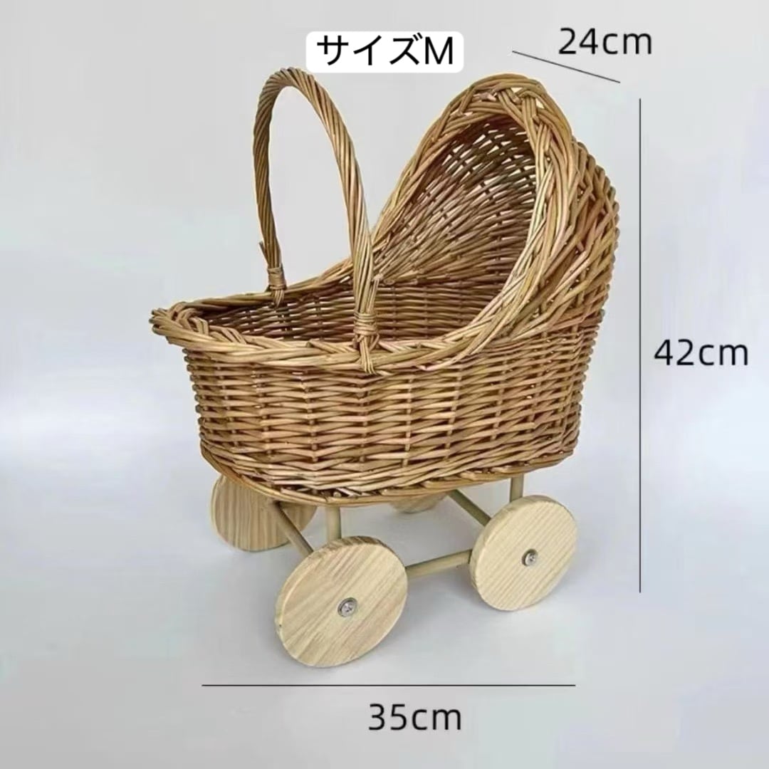 やさしい雰囲気の 藤編みナチュラル手押し車 | LittleBean丨海外子供服
