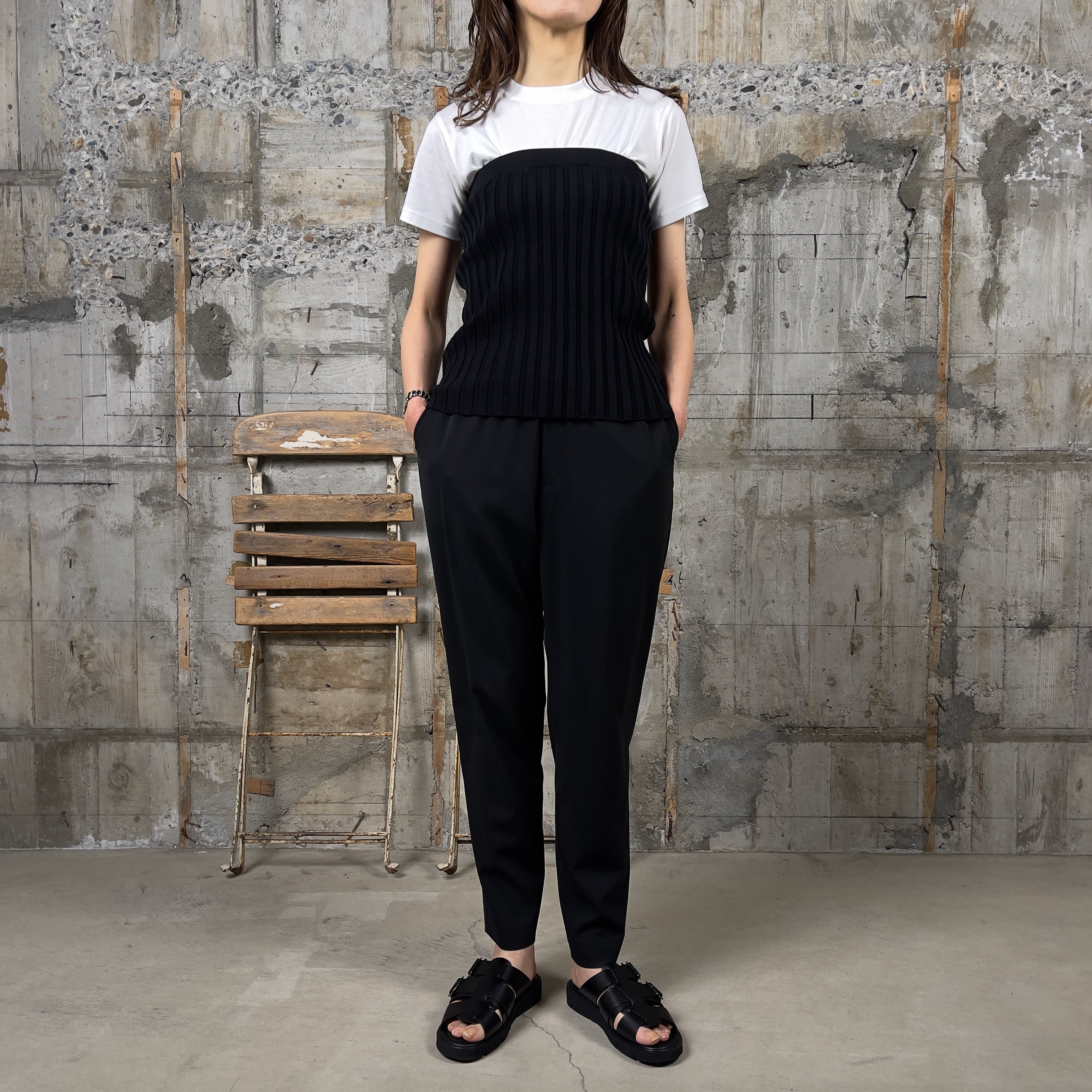 HYKE【ハイク】WIDE RIBBED STRAPLESS SWEATER (11384) | glamour online