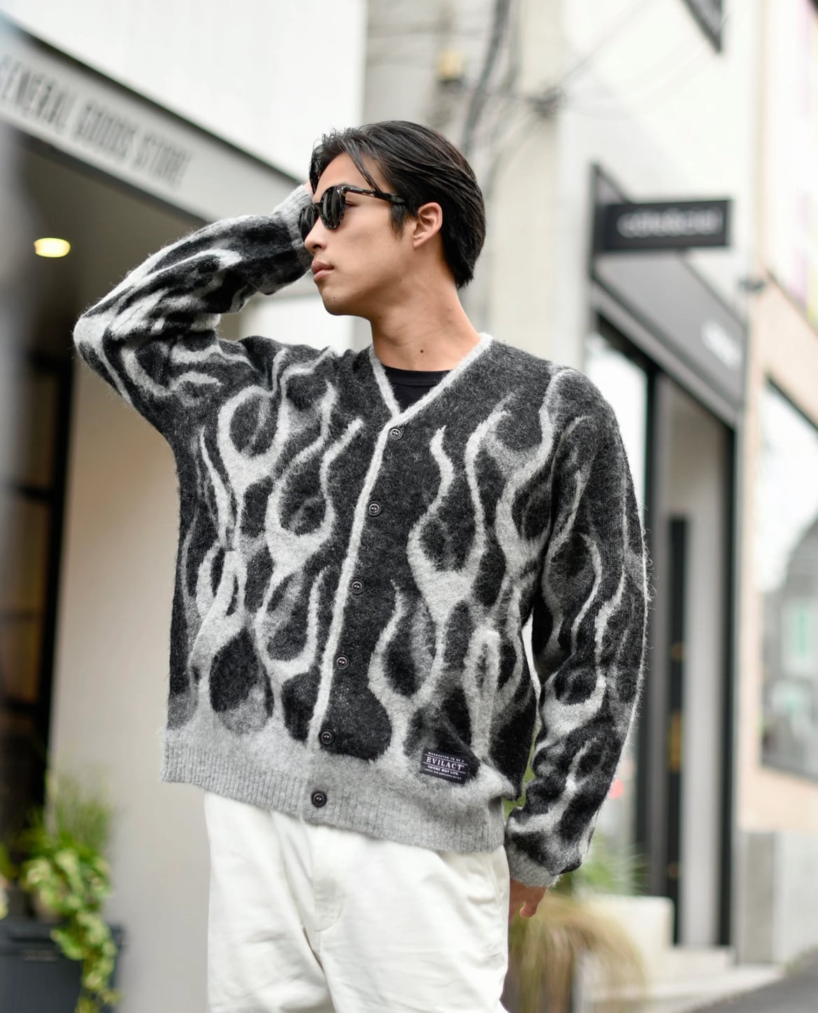 EVILACT FLAMES MOHAIR CARDIGAN イーブルアクト EVILACT