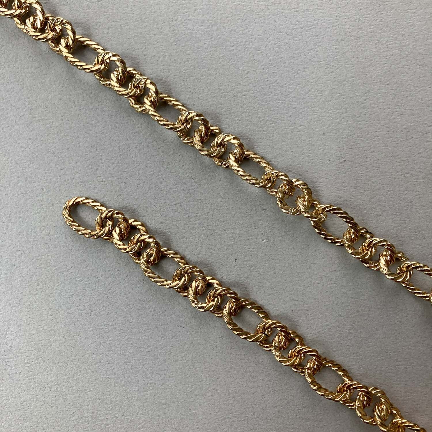 ロープ模様ゴールドフィガロチェーン(50cm)