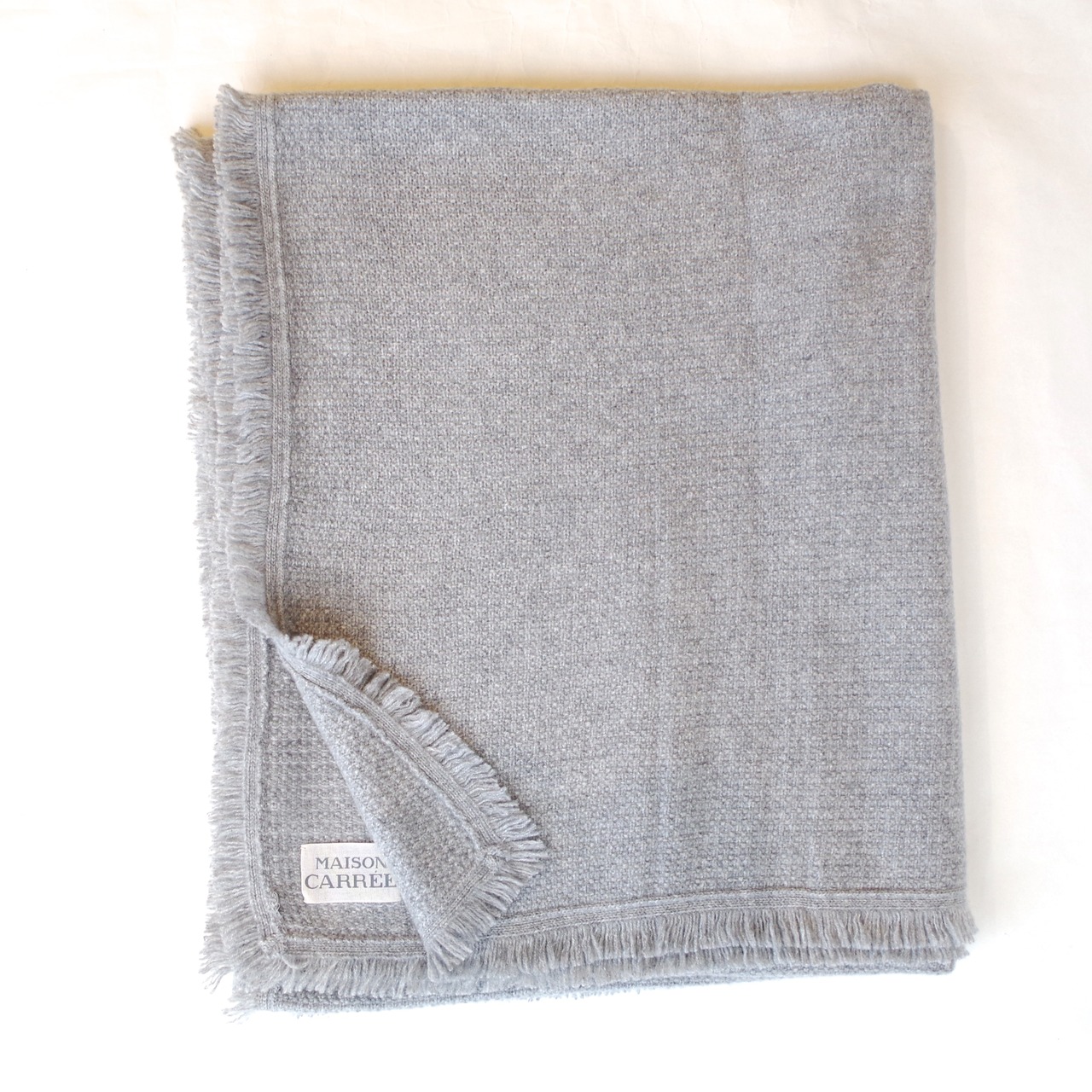 MAISON CARRÉE CASHMERE Fringe STOLE "MIX GRAY"