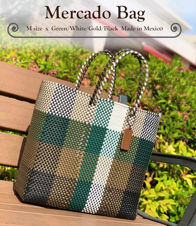 M Mercado Bag (Normal handle) White/Navy