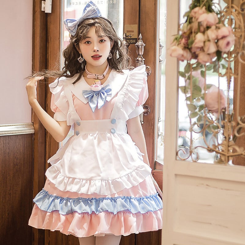 メイド服 可愛い レディース コスプレ 大人用 スウィート 仮装 おすすめ 大きいサイズ ピンク ブルー S M L XL 2XL |  DressZone powered by BASE