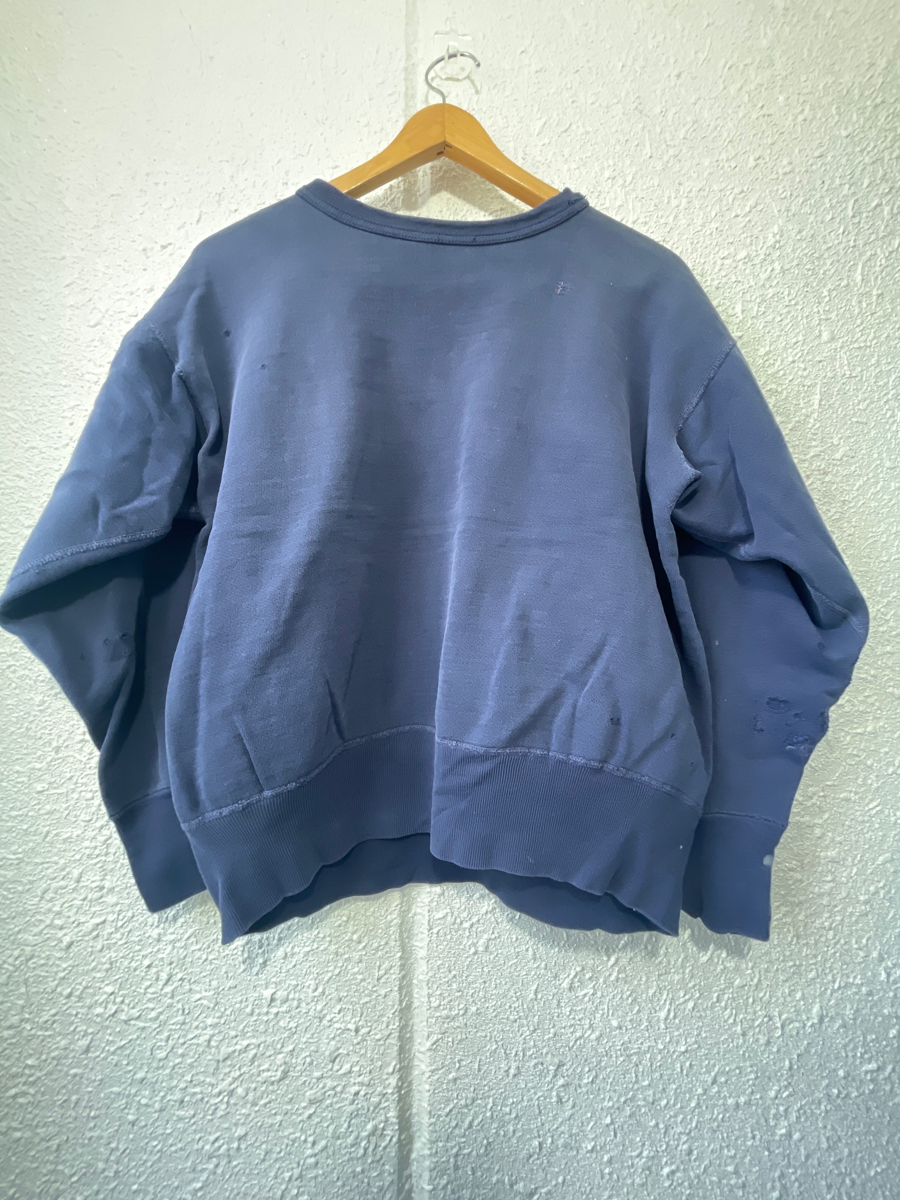 半袖スウェット　ヴィンテージ　前V USA製　ボロ 2142 L 紺 50s USA製 前V UNKNOWN SOLID SWEAT 50年代 ボロ
