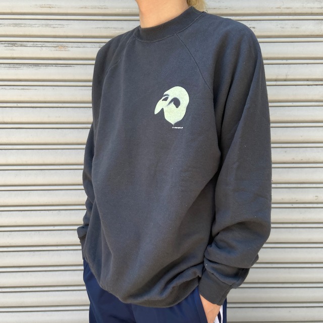 80s 90s オペラ座の怪人 両面プリントスウェット ミュージカル 黒 XL