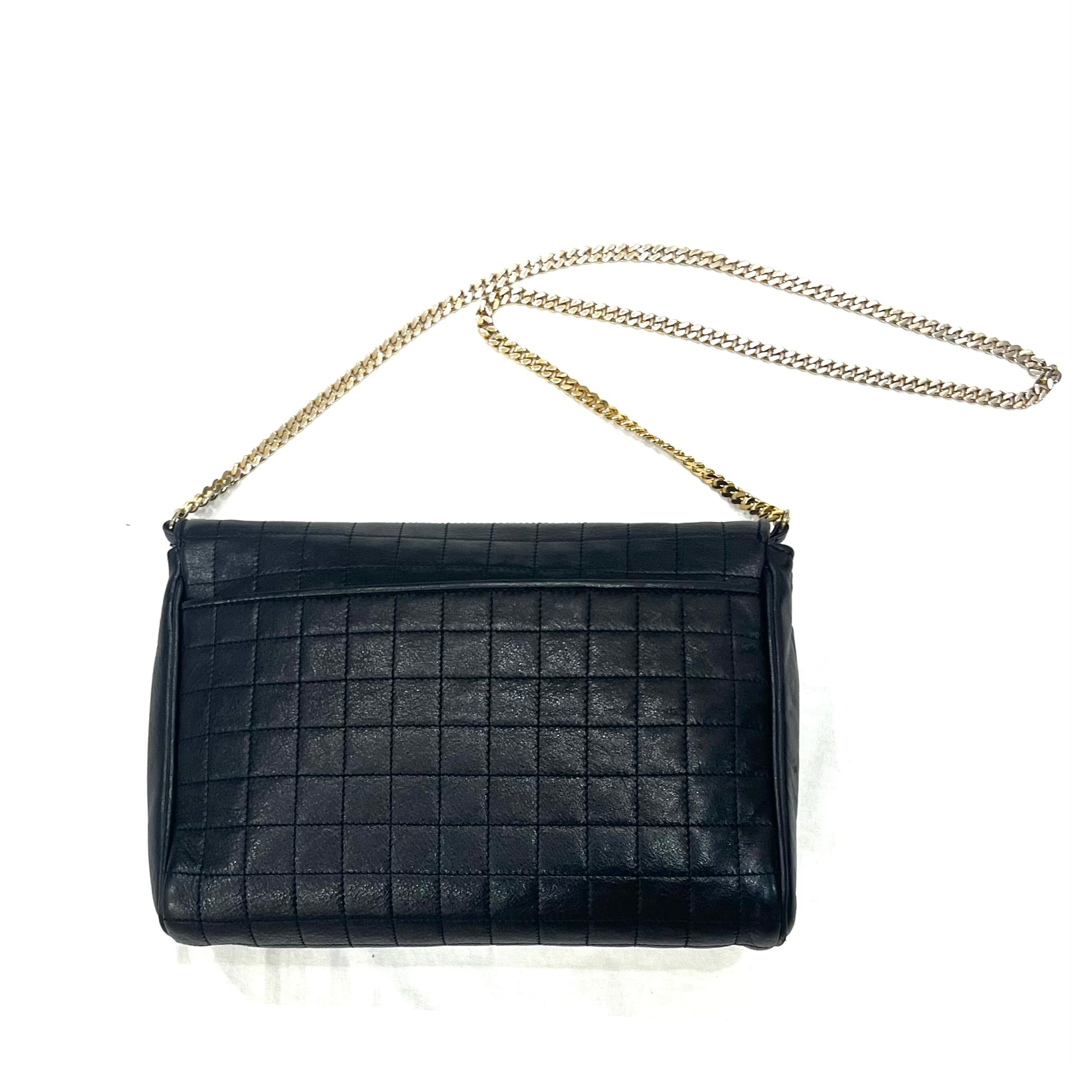 CELINE】 セリーヌ 本革レザーマトラッセ キルティング チェーン