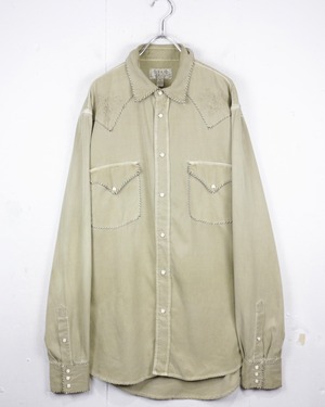 【Caka act2】Botanical Embroidery Vintage Loose Western Shirt