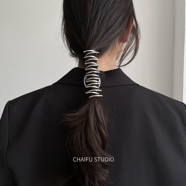 メタルモチーフ ヘアクリップ シルバー HR00013