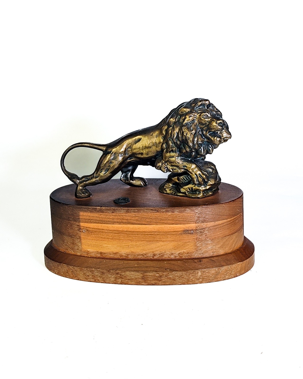 ヴィンテージ雑貨 ライオンズクラブ ライオンのブロンズ像 台座付き
