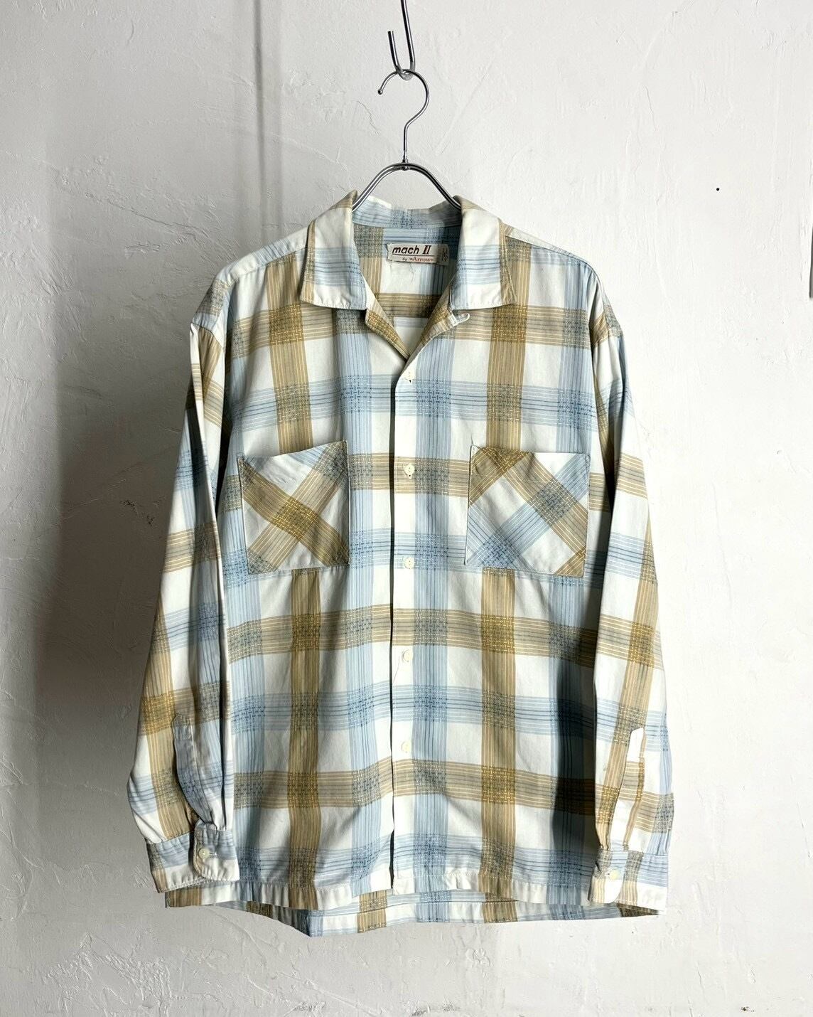 70s ARROW Open Collar Cotton Shirt