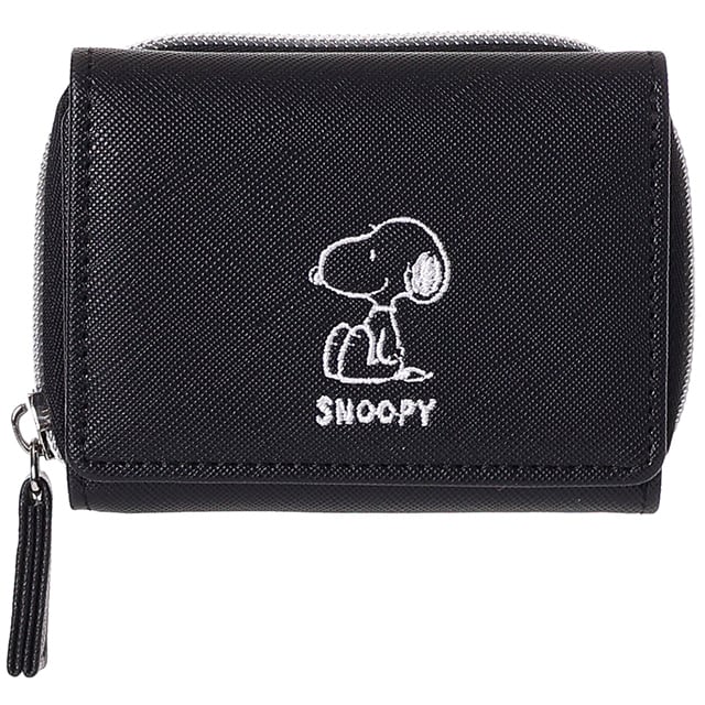 L25081】SNOOPY合皮線画刺繍ミニ財布 | AXCIS
