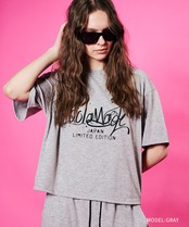 COOLAグラフィティプリントクロップドTシャツ&パンツ (GRAY)　CQ-48144