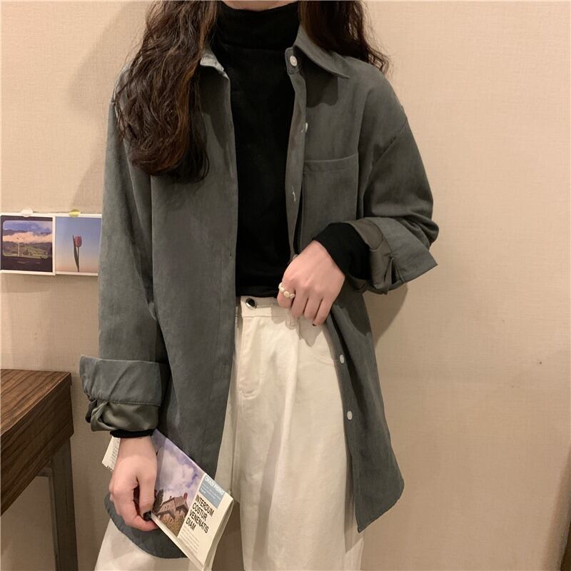 シャツ オータムウィンタートップス スタイルルーズホワイト ロング 秋物 冬物 1号婦人91031032327