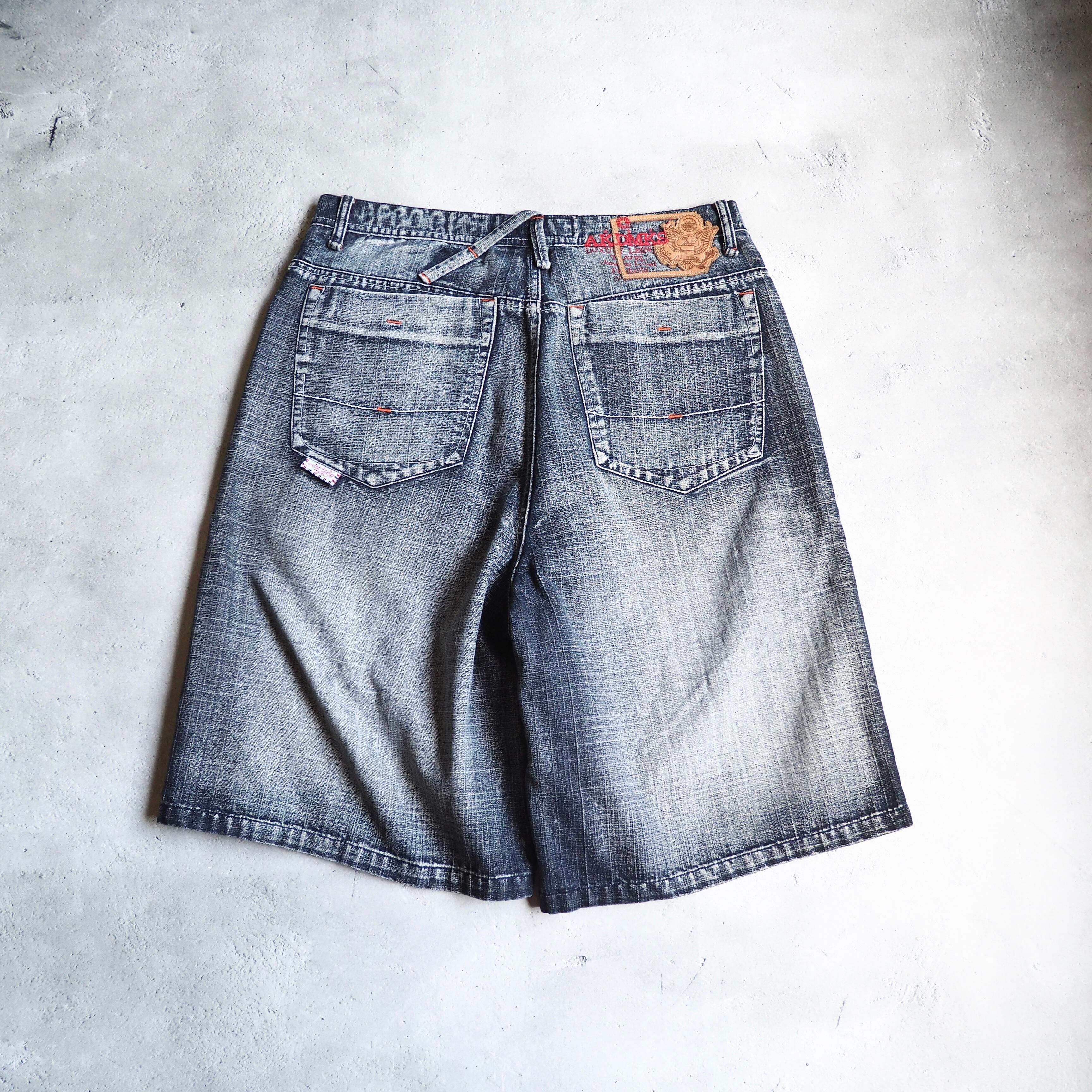 " Special - AKADEMIKS " Good Fade × Damage Vintage Baggy Denim shorts
