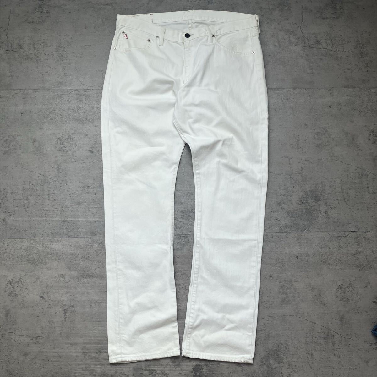 00s Ralph Lauren 極太ホワイトデニム メキシコ製 36×32】メキシコ製 POLO Ralph Lauren ホワイトデニムパンツ ポロ