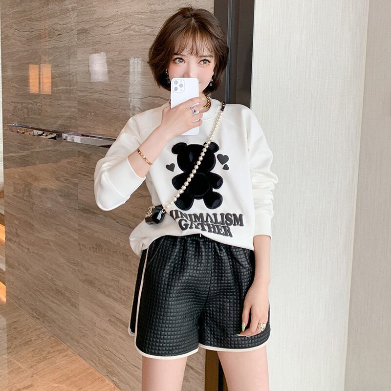 ラウンドネックルーズカジュアルセーター オータム ロング コットン 秋物 Oネック MIUCO2850487502