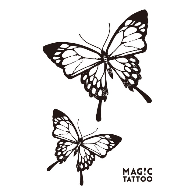 No.184_Two butterflies_C / 消えるタトゥー, MAG!C TATTOO,マジックタトゥー,消えるタトゥー,ジャグアタトゥー
