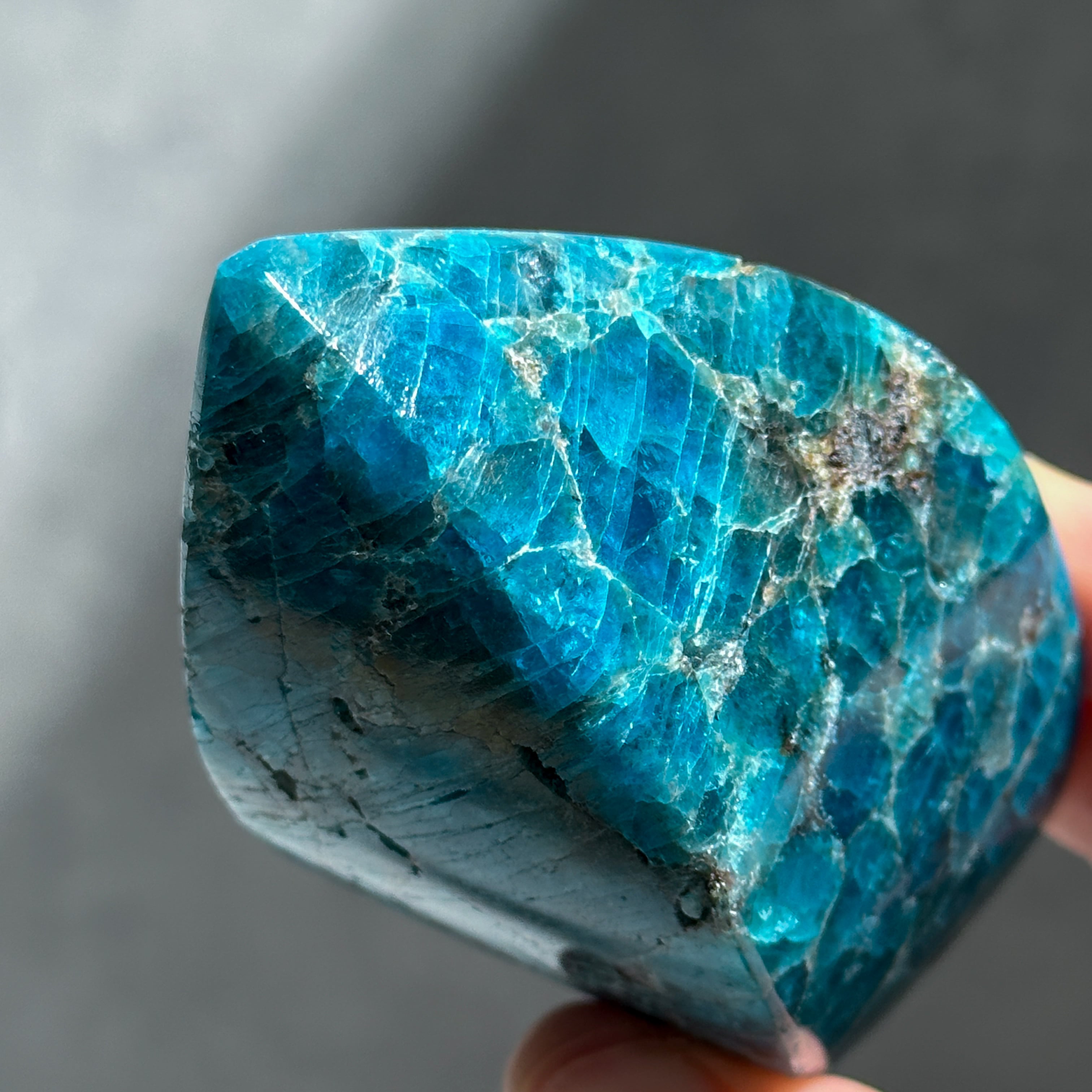 ブルーアパタイト フレイム型24◇ Blue Apatite ◇ 天然石・鉱物