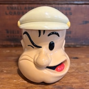 ポパイ ヴィンテージ POPEYE コーヒークリーマー・シュガーディスペンサー フェイスマグ 蓋つき ユニバーサルスタジオ MU-89
