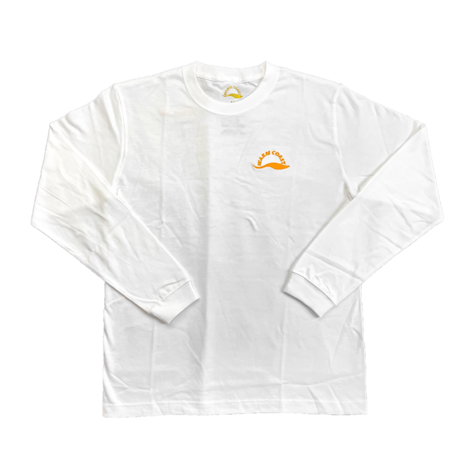 Logo embroidered longtee "white x orange"【予約販売】［発送予定：入金確認後2〜4週後］