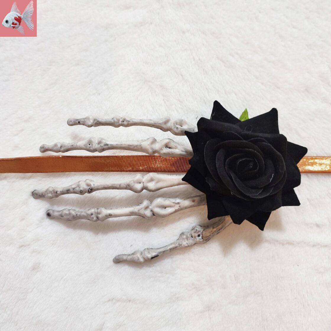◇スカルの手と薔薇の帯留め飾り | PAY ID