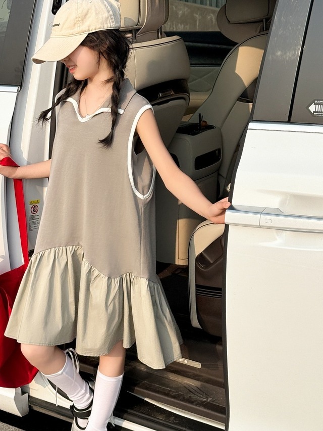 パッチワークワンピース 2025年夏 新作 女児用