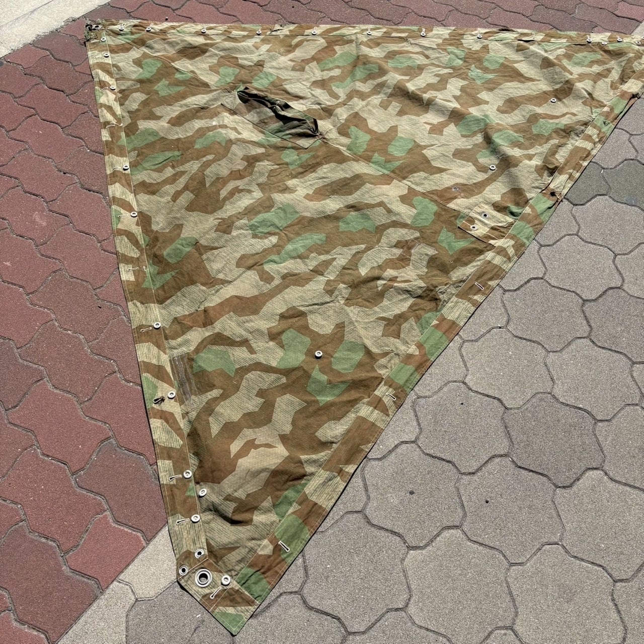 貴重 40s German Army ドイツ軍 実物 M-31 Splinter Camo Zeltbahn WW2