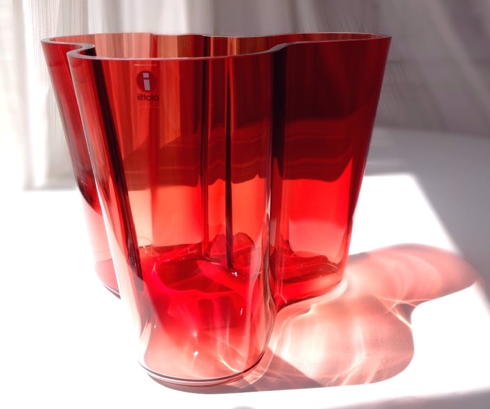 iittala / イッタラ アアルト アールト フラワーベース クランベリー VASE Alvar Aalto cranberry mm 花瓶  北欧 箱付