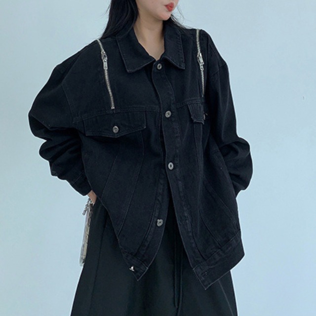 shoulder zipper denim jacket　ショルダージッパーデニムジャケット　J1271