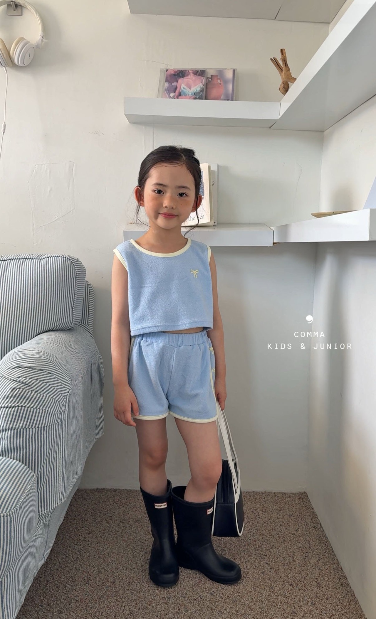 [COMMA] Ribbon Terry Pants / [콤마] 리본테리팬츠