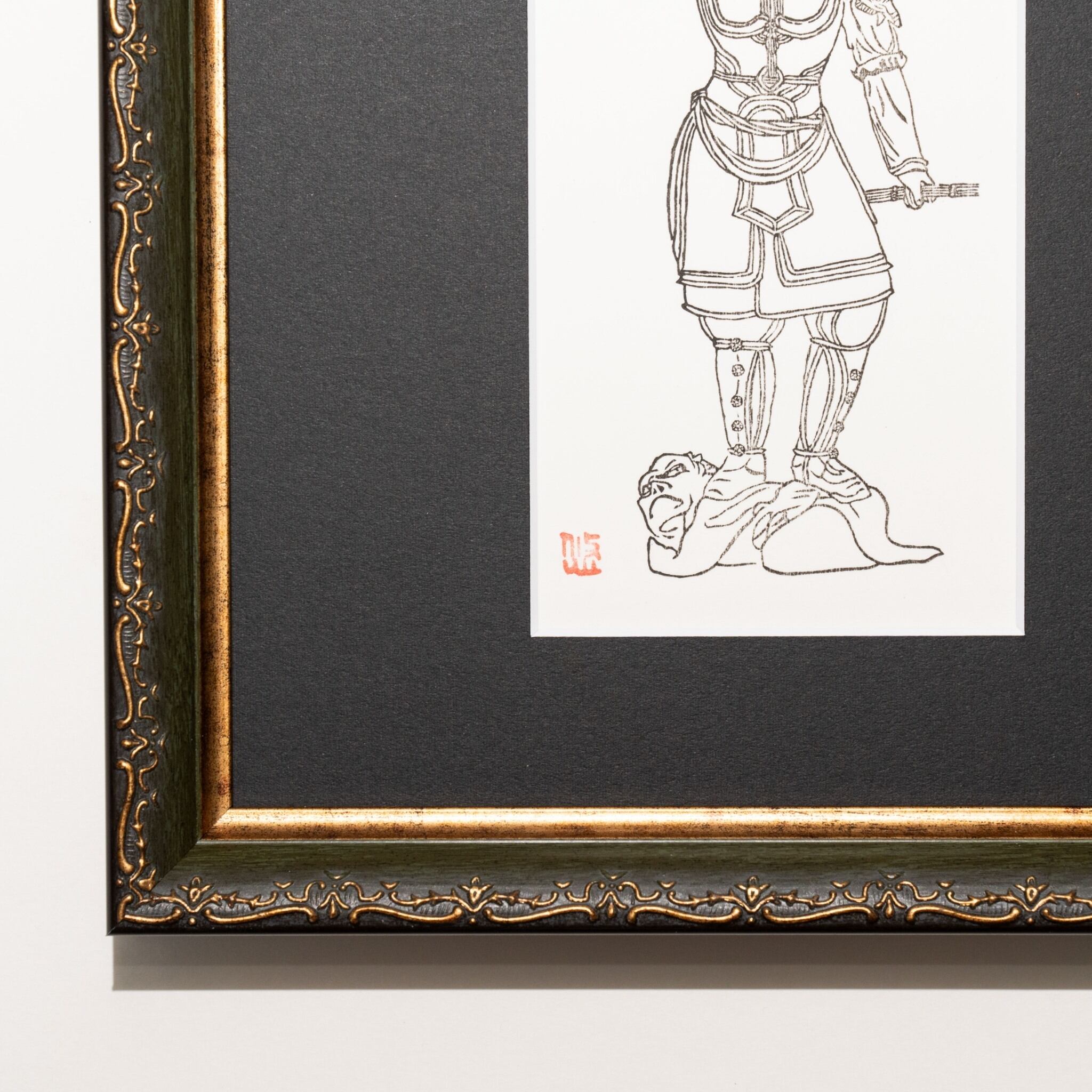 四尺 中堂 人物画 多子図 仇英風 宣紙 表装済み 防伪証明書付 絵画