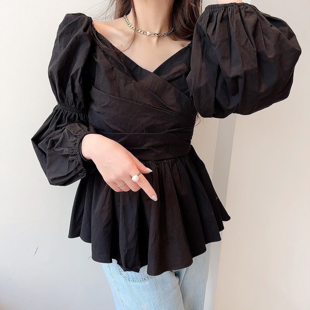 Romantic blouse / black (4月上旬頃発送予定)