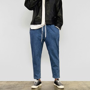 アメリカン ドローコードテーパードクロップデニム　S2011