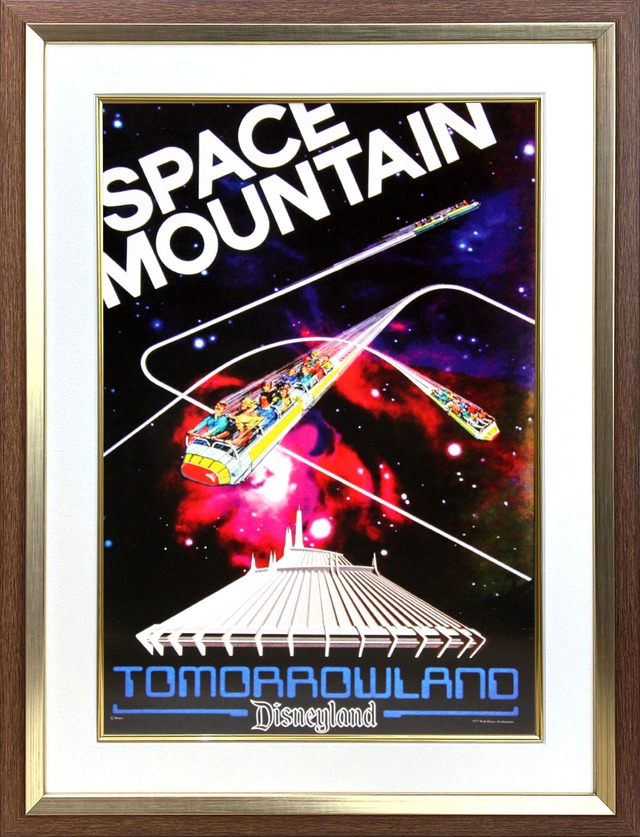 ディズニー テーマパーク「トゥモローランド/スペース・マウンテン」展示用フック付ポスター