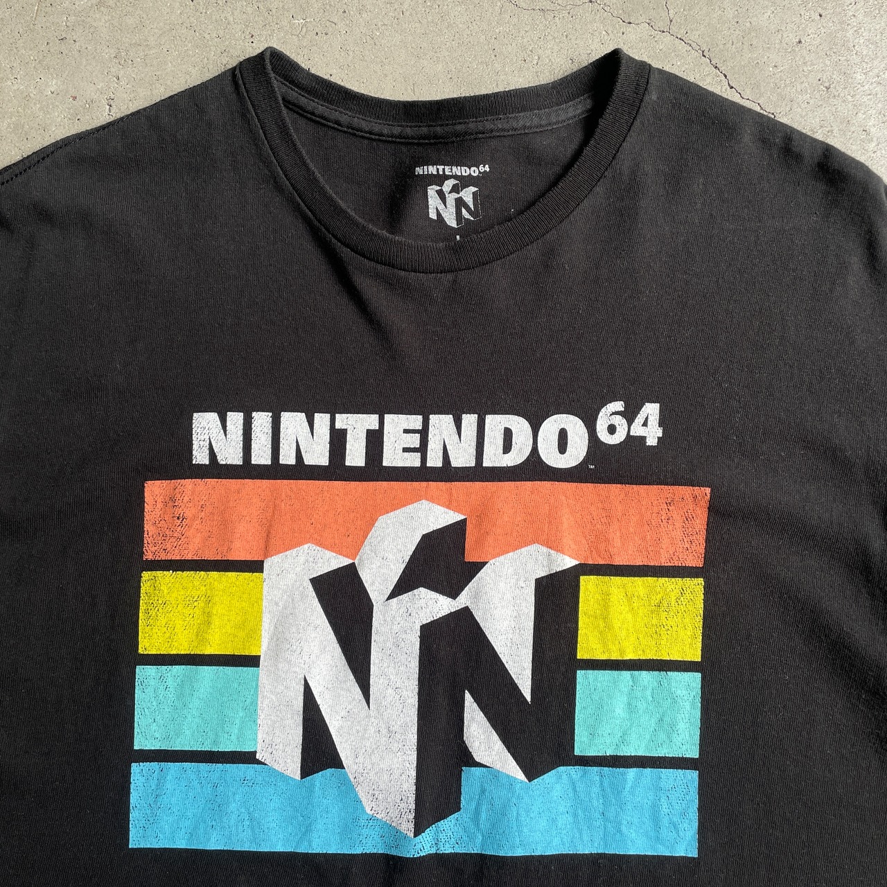 NINTENDO64 任天堂 ゲーム プリントTシャツ メンズL 古着 ブラック 黒